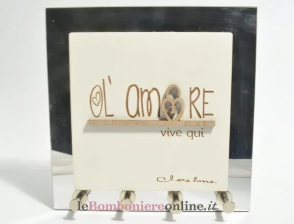 quadro appendi chiave con scritta amore Claraluna