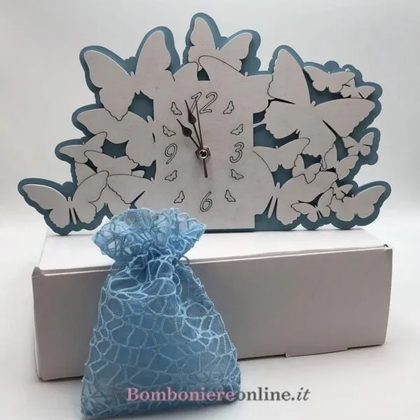 Orologio in legno con farfalle Mariella Martini