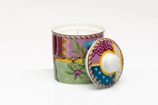 barattolo porcellana con candela Morena design D8617