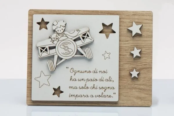 Quadretto in legno Piccolo Principe Cuorematto D6926