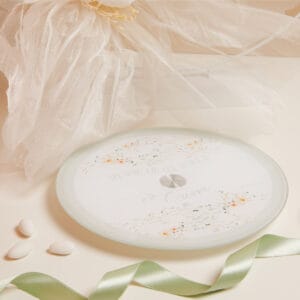 Piatto girevole decoro floreale verde Claraluna 25032V