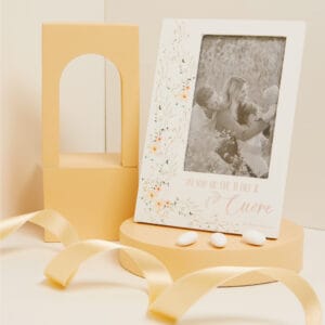 Portafoto legno decoro floreale rosa Claraluna 25035R