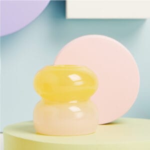 candelabro-vetro-rosa-giallo-claraluna-25156 Candelabro in vetro rosa e giallo Claraluna 25156