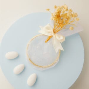 Portaconfetti avorio con fiori Claraluna 25251