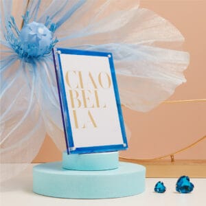 Portafoto blu con cuore Claraluna 25343