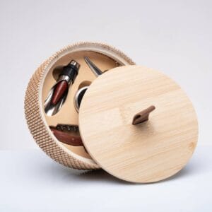Set vino con scatola in midollo Cuorematto D9011