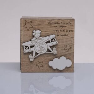 Salvadanaio legno "Piccolo Principe" Cuorematto D9089