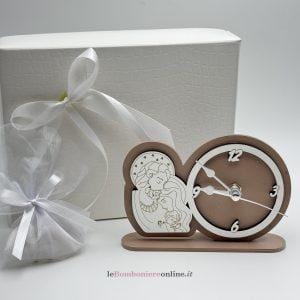 Orologio in legno con simbolo Sacra Famiglia Mariella Martini CR5087