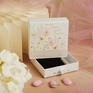 Scatola portaconfetti decoro fiori rosa Claraluna 26027