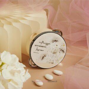 Tamburello decoro fiori verde Claraluna 26029-VERDE