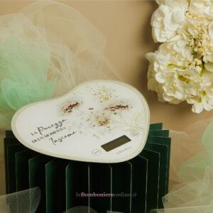 Bilancia cuore decoro floreale verde Claraluna 26031