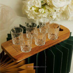 Vassoio acacia con 6 bicchierini Claraluna 26066