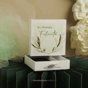 Scatola porta confetti decoro ulivo Claraluna 26076