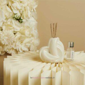 Diffusore cuore porcellana bianca Claraluna 26133