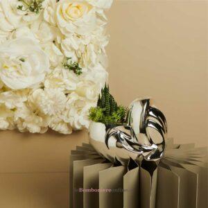 Vaso porcellana silver con piantina Claraluna 26135