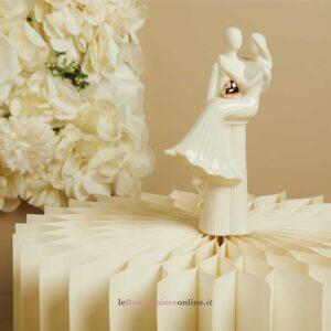 Coppia sposi porcellana con cuore oro rosa Claraluna 26201