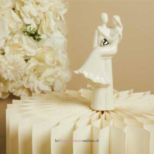 Coppia sposi porcellana con cuore silver Claraluna 26202