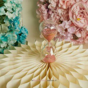 Clessidra in vetro con cuore rosa Claraluna 26212