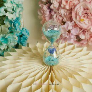 Clessidra in vetro con cuore azzurro Claraluna 26213