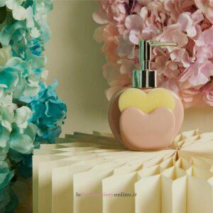 Dispenser sapone in porcellana rosa Claraluna 26232