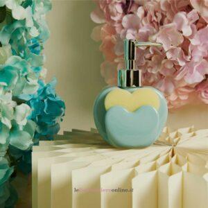 Dispenser sapone in porcellana azzurro con spugnetta Claraluna 26233