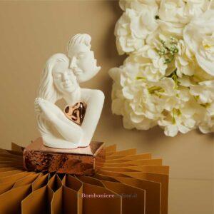 Coppia innamorati con cuore su base oro rosa Claraluna 26264