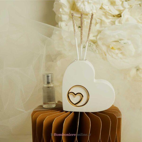 Diffusore cuore con cuore oro Claraluna 26273