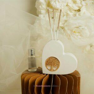 Diffusore cuore con albero della vita oro Claraluna 26276