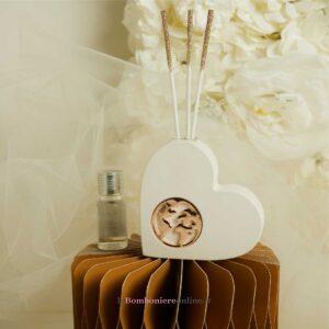 Diffusore cuore con mondo oro rosa Claraluna 26277