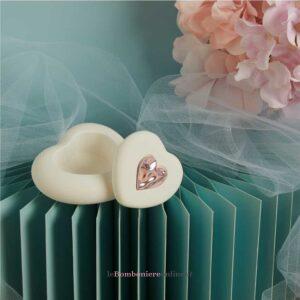 Scatolina cuore con applicazione rosa Claraluna 26294