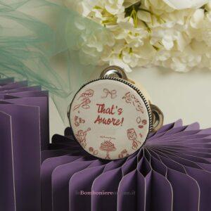 Tamburello con frase "That's Amore!" Claraluna 26327-NEUTRO