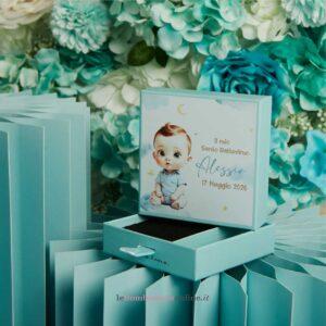 Scatola portaconfetti Battesimo maschio Claraluna 26346