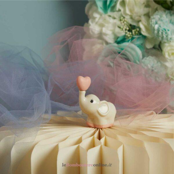 Elefantino rosa in porcellana Claraluna 26381