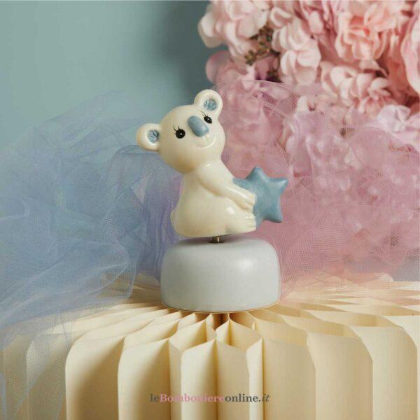Carillon con koala azzurro in porcellana Claraluna 26396