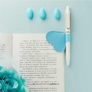 Segnalibro cuore azzurro con penna Claraluna 26402