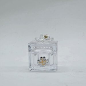 Scatola in cristallo con fiore e applicazione 50° Morena Design D8777