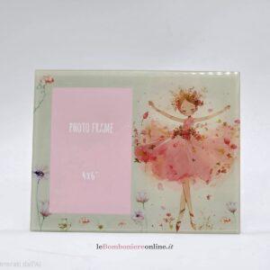 Portafoto in vetro con ballerina Cuorematto D9138