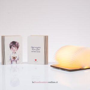 Lampada libro led bambino Comunione Cuorematto D9166