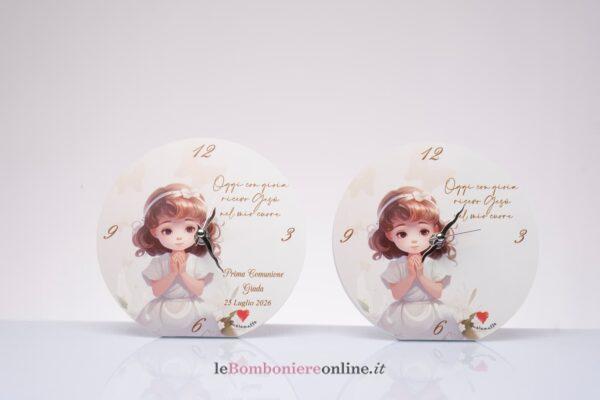 Orologio con bambina Prima Comunione Cuorematto D9192