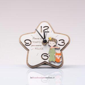 Orologio in legno con Piccolo Principe Cuorematto D9233