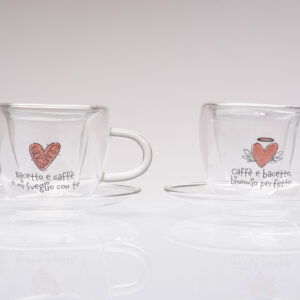 Set 2 Tazzine Vetro Amici di Cuorematto DA363