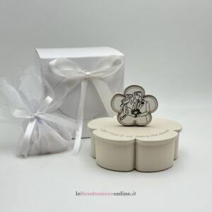 Portacandela con applicazione Sposi Mariella Martini CR6077