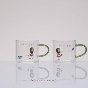 Set tazzine caffè in vetro borosilicato Cuorematto DC002
